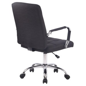 Silla de oficina DELAN TELA, grueso acolchado, en color negro