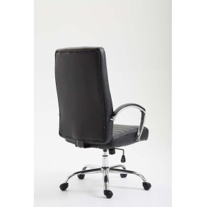 Silla de oficina VALANTY, grueso acolchado, en piel color negro