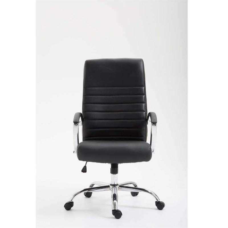 Silla de oficina VALANTY, grueso acolchado, en piel color negro