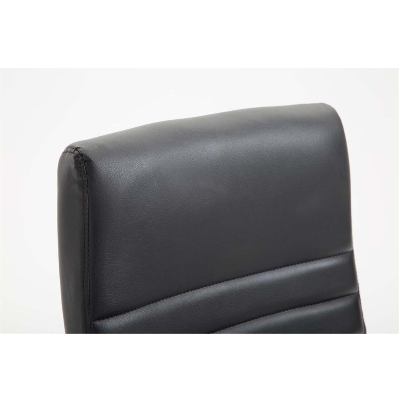 Silla de oficina VALANTY, grueso acolchado, en piel color negro