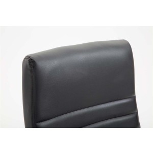 Silla de oficina VALANTY, grueso acolchado, en piel color negro