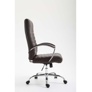 Silla de oficina VALANTY, grueso acolchado, en piel color negro