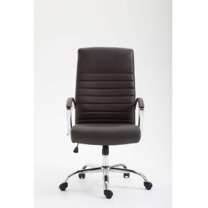 Silla de oficina VALANTY, grueso acolchado, en piel color negro