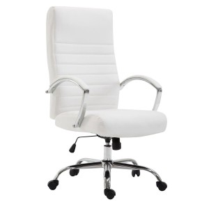 Silla de oficina VALANTY, grueso acolchado, en piel color negro