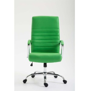 Silla de oficina VALANTY, grueso acolchado, en piel color negro