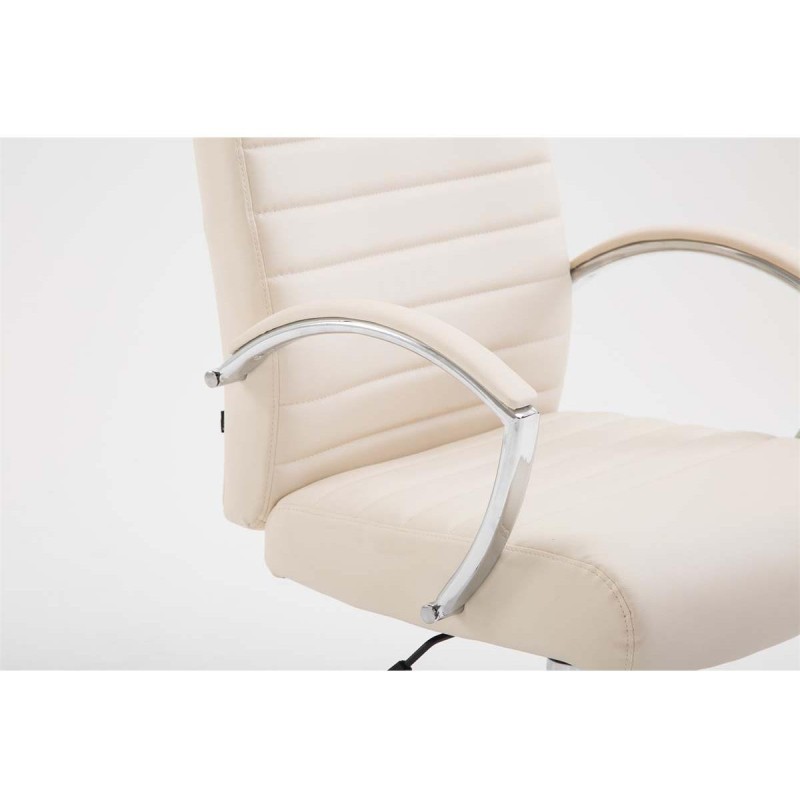 Silla de oficina VALANTY, grueso acolchado, en piel color negro