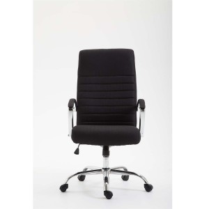 Silla de oficina VALANTY TELA, grueso acolchado, en color negro