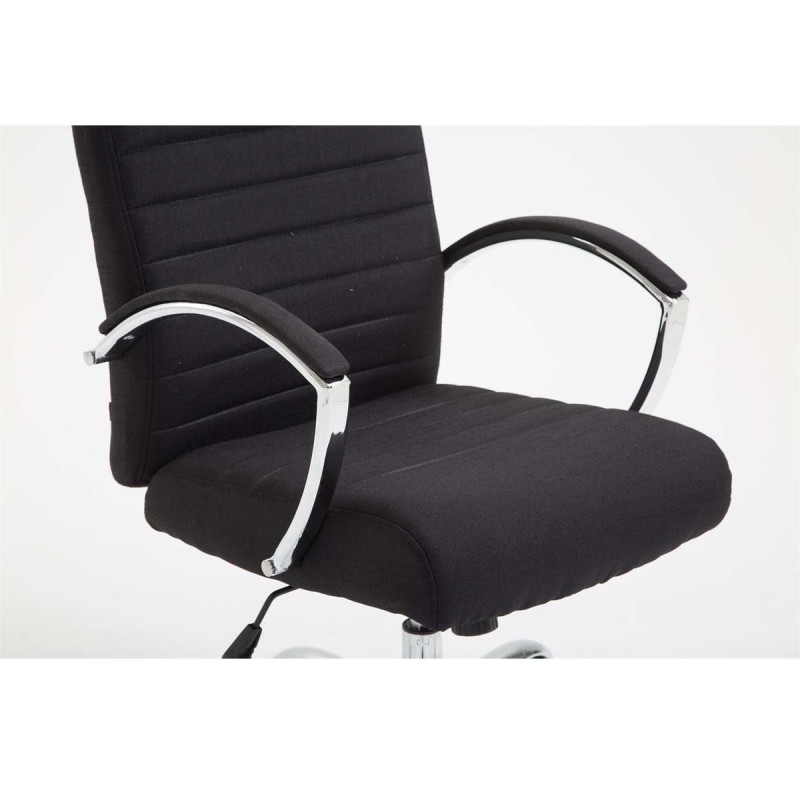 Silla de oficina VALANTY TELA, grueso acolchado, en color negro