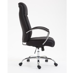 Silla de oficina BAUDY TELA, grueso acolchado, en color negro