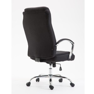 Silla de oficina BAUDY TELA, grueso acolchado, en color negro