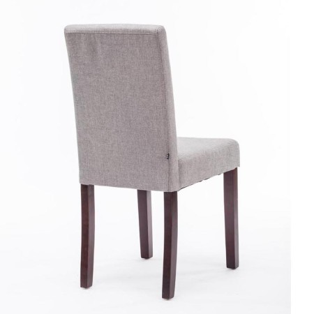 Silla de Confidente MITA TELA, patas marrones en color gris claro