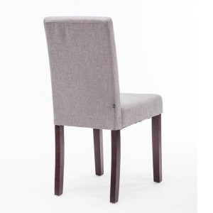 Silla de Confidente MITA TELA, patas marrones en color gris claro