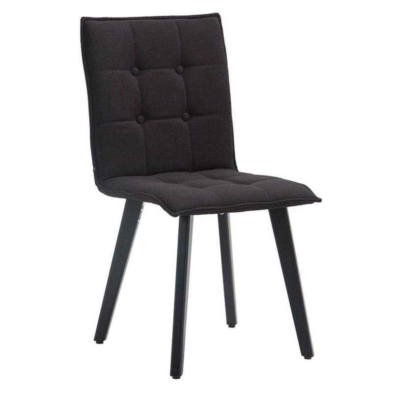 Silla de Confidente ERNY, patas negras y tela negra