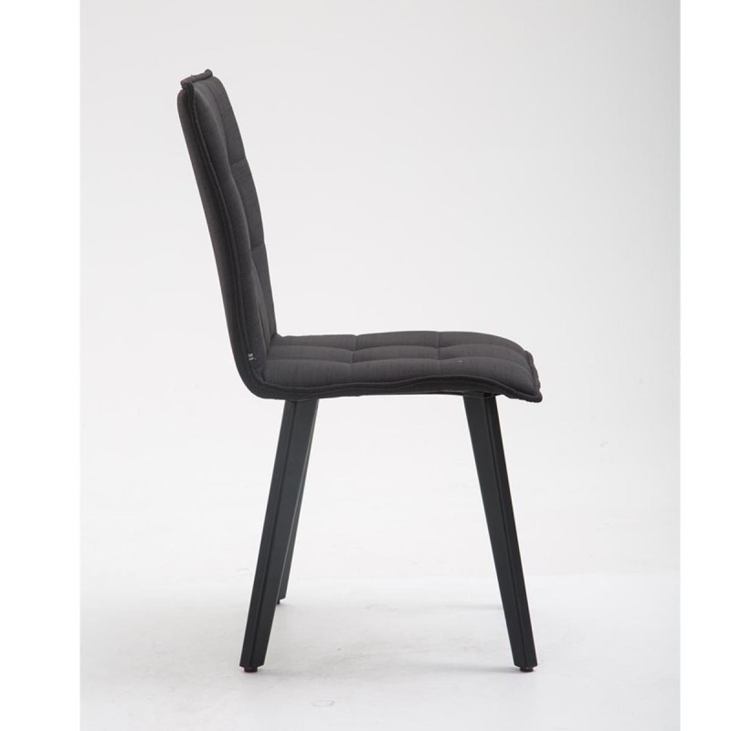 Silla de Confidente ERNY, patas negras y tela negra