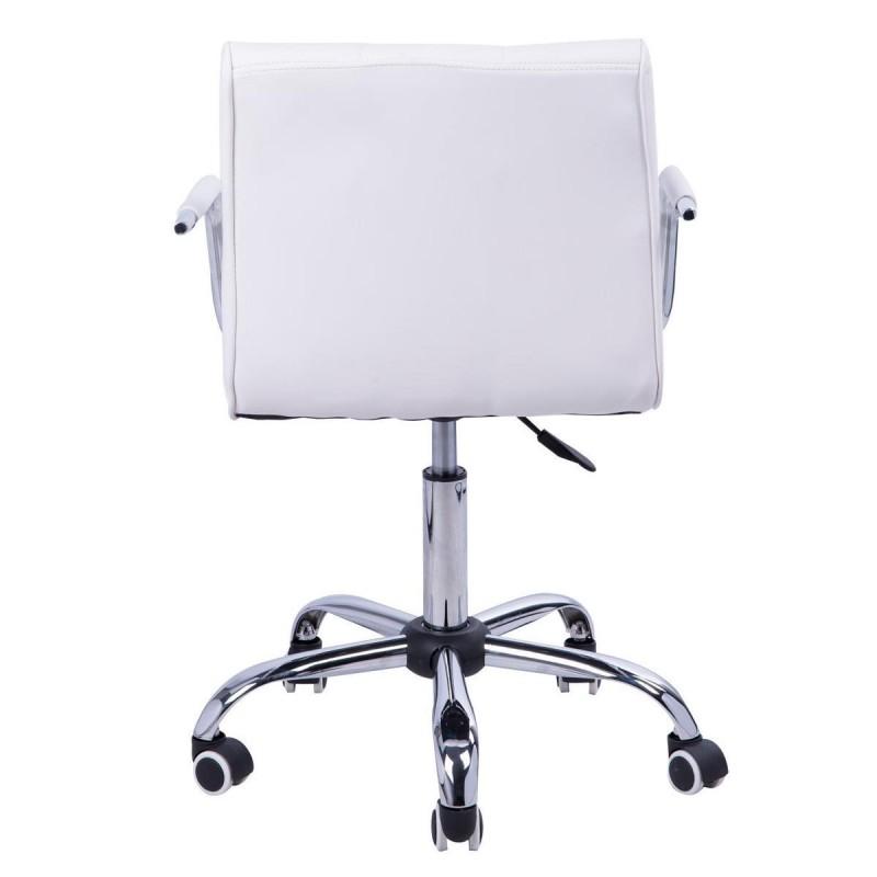 Silla de Oficina ZARKI, gran acolchado en piel blanca