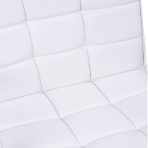 Silla de Oficina ZARKI, gran acolchado en piel blanca
