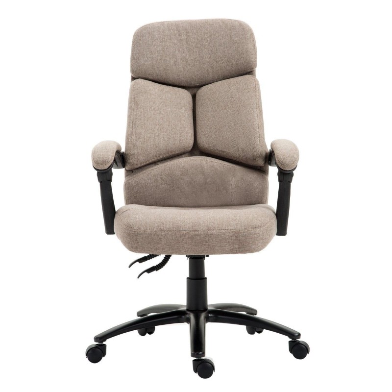 Sillón de oficina JACKO, reclinable, grueso acolchado en tela marrón claro