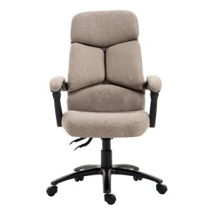 Sillón de oficina JACKO, reclinable, grueso acolchado en tela marrón claro