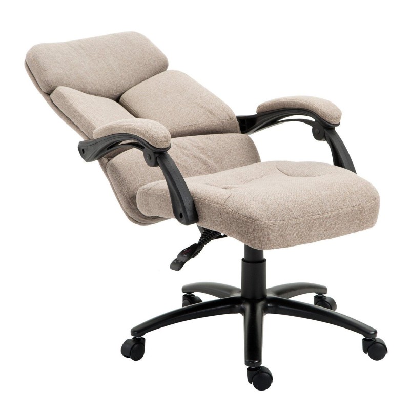 Sillón de oficina JACKO, reclinable, grueso acolchado en tela marrón claro