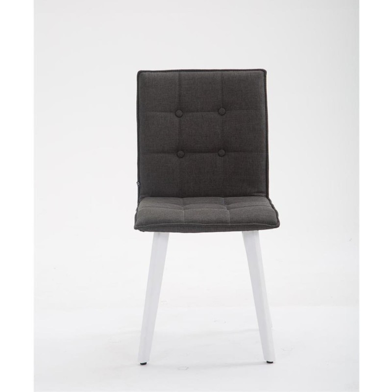 Silla de Confidente ERNY, patas blancas y tela negra