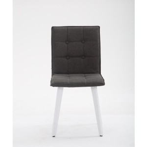 Silla de Confidente ERNY, patas blancas y tela negra