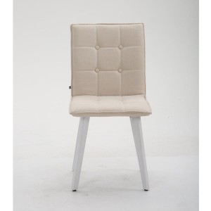 Silla de Confidente ERNY, patas blancas y tela negra