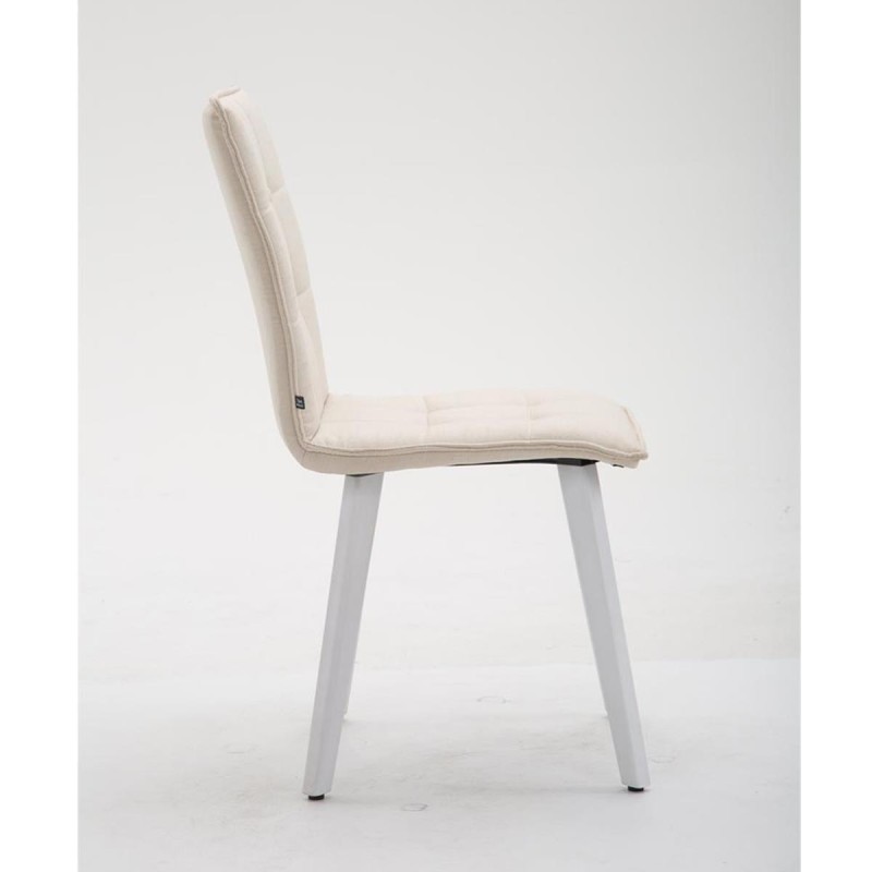 Silla de Confidente ERNY, patas blancas y tela negra