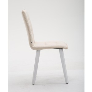 Silla de Confidente ERNY, patas blancas y tela negra