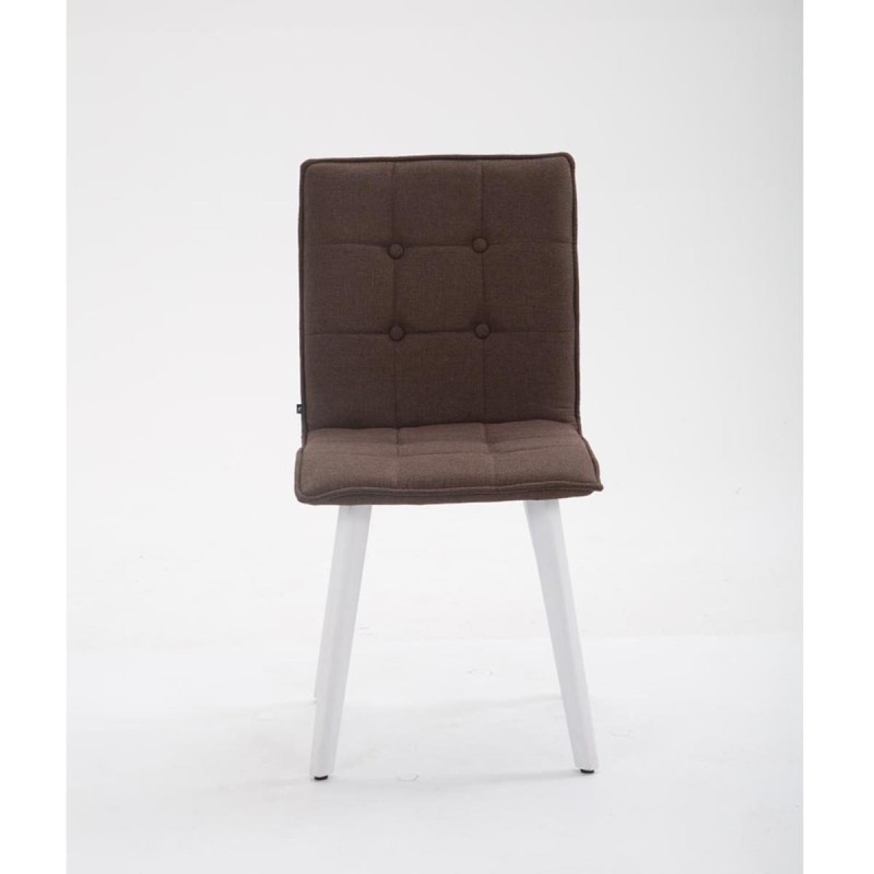 Silla de Confidente ERNY, patas blancas y tela negra