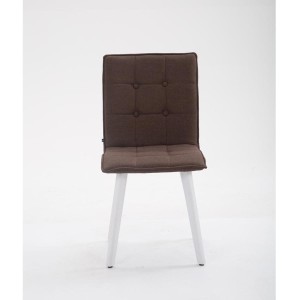 Silla de Confidente ERNY, patas blancas y tela negra