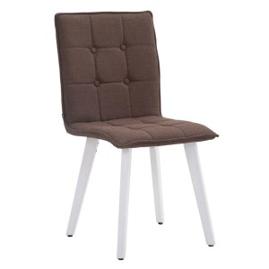 Silla de Confidente ERNY, patas blancas y tela negra