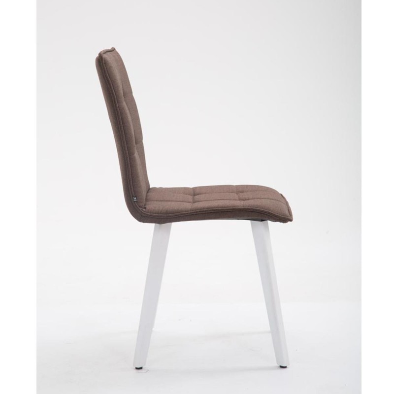 Silla de Confidente ERNY, patas blancas y tela negra