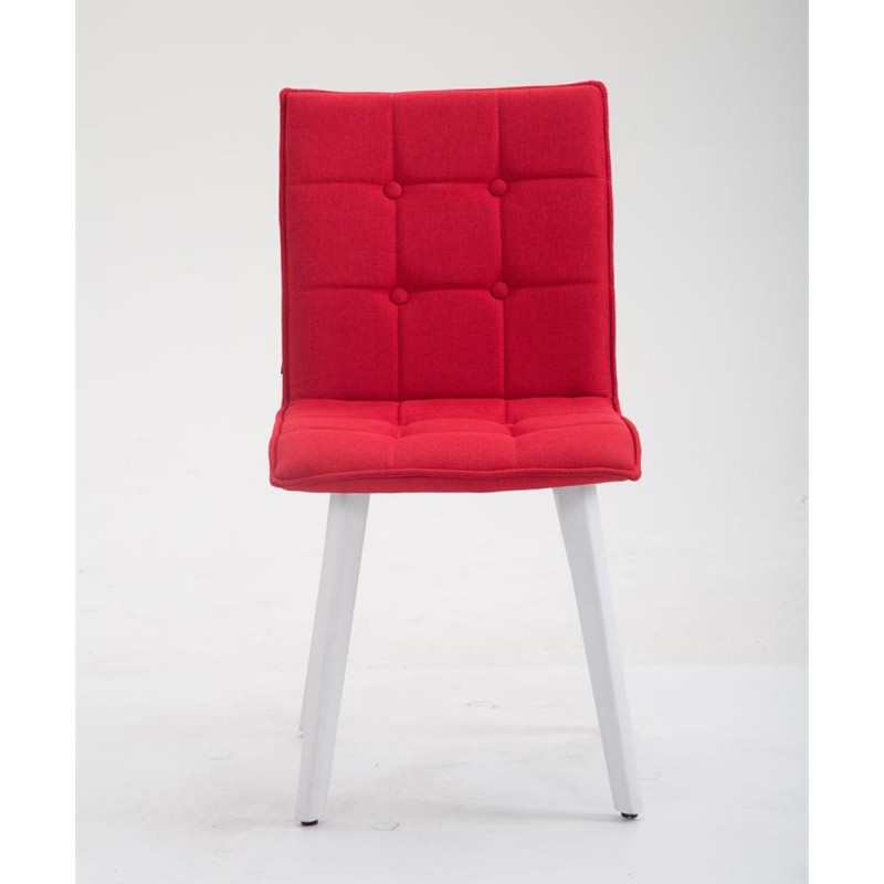 Silla de Confidente ERNY, patas blancas y tela negra