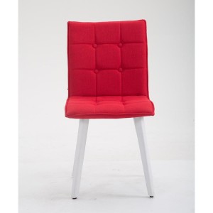 Silla de Confidente ERNY, patas blancas y tela negra