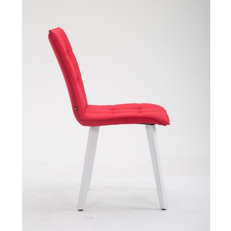 Silla de Confidente ERNY, patas blancas y tela negra