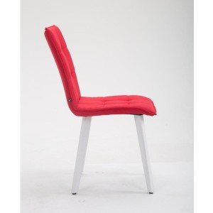 Silla de Confidente ERNY, patas blancas y tela negra