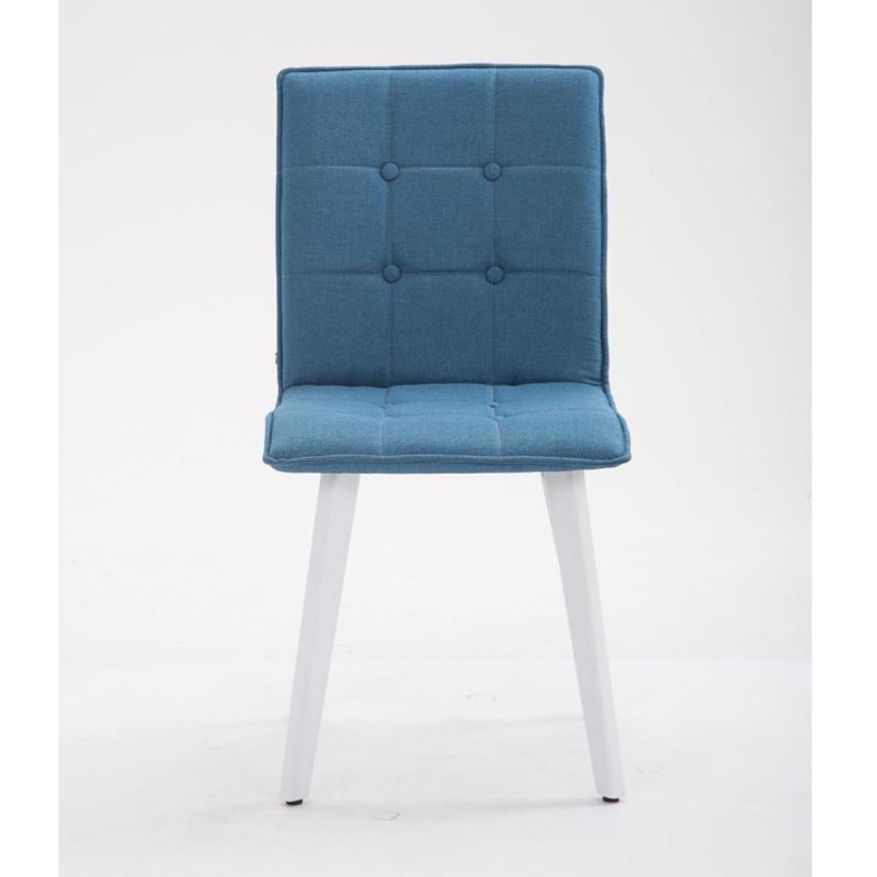 Silla de Confidente ERNY, patas blancas y tela negra