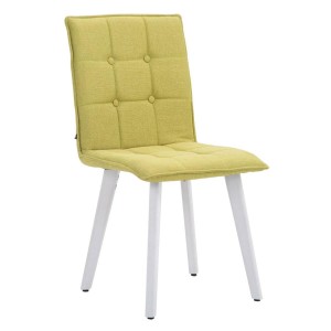 Silla de Confidente ERNY, patas blancas y tela negra