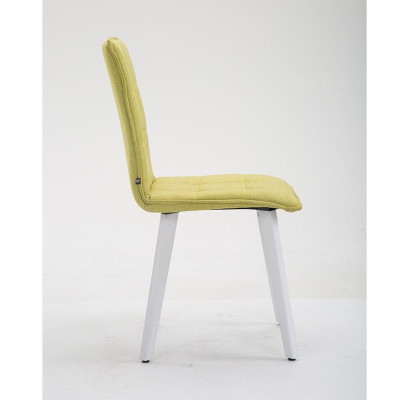 Silla de Confidente ERNY, patas blancas y tela negra