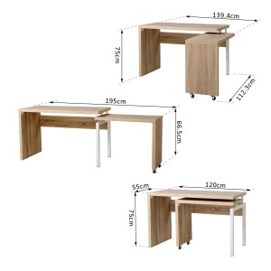 Mesa de ordenador JATEK en metal y madera color roble