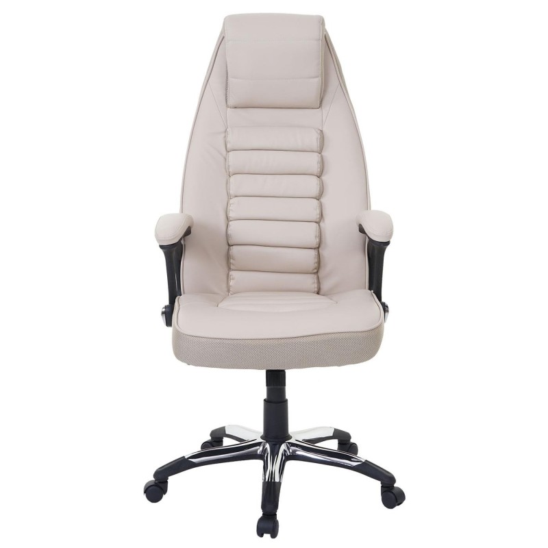 Silla de oficina PANDA, grueso acolchado, en piel color negro