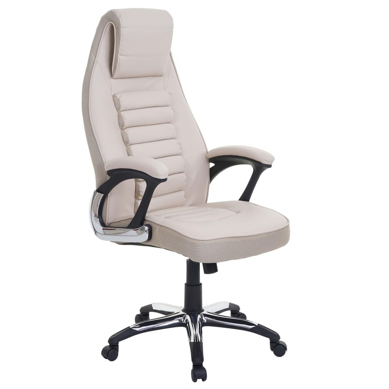 Silla de oficina PANDA, grueso acolchado, en piel color negro