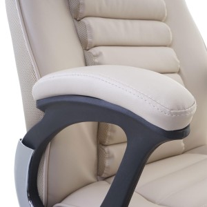 Silla de oficina PANDA, grueso acolchado, en piel color negro