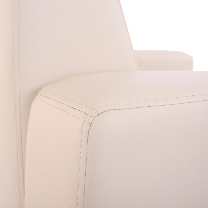 Sofá 3 plazas LONY, Gran Acolchado, en Piel color Negro