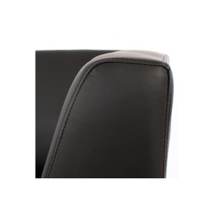 Sofá 3 plazas LONY, Reposabrazos Altos, en Piel color Negro