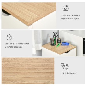 Archivador con Ruedas ESBEN, 40x35x60 cm, color Blanco