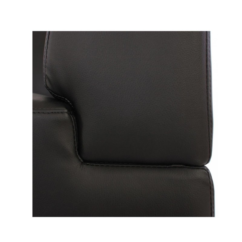 Sofá 4 plazas LONY, Reposabrazos Altos, en Piel color Negro