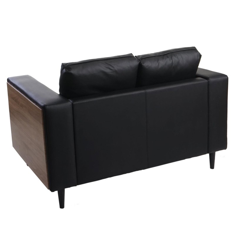 Sofá de 2 plazas NATY, en Piel Negra