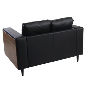 Sofá de 2 plazas NATY, en Piel Negra