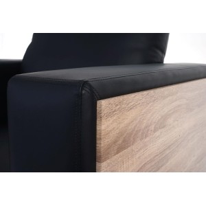 Sofá de 2 plazas NATY, en Piel Negra